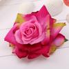 Pasador de Flor de Rosa Simulada de 12 cm Adorno para el Cabello Bohemio de Vacaciones Pinza Lateral Accesorios de Flor de Sombrero de Paja DIY para Mujeres