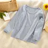 Ropa de Algodón Colorida de Otoño para Niños y Niñas, Camisetas Interiores de Otoño e Invierno para Bebés, Camisetas de Manga Larga, Ropa Interior para el Hogar, Ajustadas