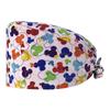Gorro de trabajo para pediatra con estampado de dibujos animados, gorro quirúrgico de algodón, estampado de enfermera femenina, banda elástica ajustable