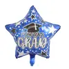 Balão de filme de alumínio estrela de cinco pontas para formatura de 18-19 polegadas transfronteiriço grad Decoração de celebração de escola de formatura Balão de filme de alumínio Balão de folha de alumínio