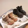 Zapatos de Algodón para Niñas 2026 Invierno Más Terciopelo Cálido Antideslizante Gruesos de Piel Bloque de Color de Caña Alta Casual de Velcro Nueva Moda Tendencia