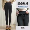 Leggings Femininos para Roupa Externa, Novo Estilo Outono e Inverno, Calças Quentes Felpudas, Cor Sólida Algodão Versátil Forrado com Fleece Cinza Zíper Calças Justas