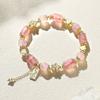 Cristal natural nuevo estilo coreano ins pulsera de cristal con cuentas para novias joyería de pareja para estudiantes al por mayor