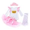 Roupas de primavera para meninas roupas infantis 0-2 anos bebê roupas Dia dos Namorados saia saia de princesa conjunto vendas diretas da fábrica