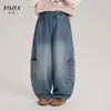 Jeans YOJIA para Niñas 2026 Otoño Nuevos Pantalones para Niños Mayores, Pierna Ancha Versátiles de Otoño Largos de Moda