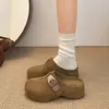 Zapatos de mujer estilo Birkenstock, fáciles de poner, colección otoño 2026, suela gruesa, que aumentan la altura, versátiles, casuales, puntera cerrada, estilo media pantufla, para usar al aire libre