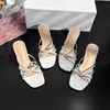 7349-6 2026 Sandalias Romanas Plateadas de Tira Fina Estilo Francés para Verano, Sandalias Cómodas y Hermosas de Punta Cuadrada para Mujer