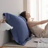 Almohada Cojín de Cabecera de Algodón Puro Sofá Sala de Estar Respaldo Grande Almohada de Dormitorio de Sofá Cama Lectura Extraíble y Lavable