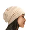 Europa e Estados Unidos Transfronteiriços chapéu de malha macio quente elástico gorro sem aba boné de caveira chapéu de esqui adulto chapéu de pelo sem forro chapéu de anel