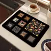 Alfombrilla absorbente para encimera de cafetera de tierra de diatomeas estilo retro americano, alfombrilla de drenaje para cocina, alfombrilla para secar platos, alfombrilla aislante térmico anti-quemaduras