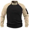 Sudadera Táctica de Forro Polar Cálida con Cremallera y Cuello Alto de Manga Larga para Hombre de Comercio Exterior Transfronterizo
