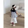 Ropa para Bebé Niña Nuevo Chaleco de Verano Cuadros Tirantes Camisa de Muñeca Pantalones Tres Cuartos Conjunto de Tres Piezas Atuendo para Bebé Niña