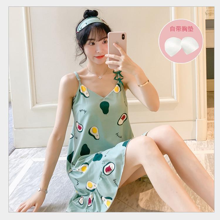 24 牛油果睡裙-绿-蝴蝶吊带