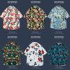 Camisa floral de manga corta para vacaciones de verano en la playa transfronterizas, camisa hawaiana de moda para hombre, camisa holgada de playa para parejas