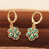 Pendientes de cobre chapado en oro real color aceite gota ojo de diablo hoja estilo Ins europeo y americano para mujer personalidad temperamento pendientes al por mayor