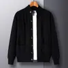 2026 novo cardigã de malha com lapela masculino de primavera e outono, suéter simples, moda casual, peça externa de cor sólida para homens