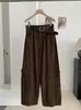 Calça Wide Leg KEKEZOON de Cintura Alta Emagrecedora para Mulheres, Calça Cargo Casual Solta de Outono com Cinto, Tendência 8724