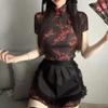 Chinês Pequeno Chef Niang Estilo Japonês Soft Girl Lolita Maid Avental Cos Novo Chinês Cheongsam terno vestido Mulheres