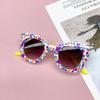 Nuevas gafas de sol de moda con diseño de flores para niños y niñas, con protección UV transfronteriza.
