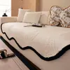 Cojín de sofá de chenilla de forma irregular estilo vintage, apto para todas las estaciones, de una sola pieza, cojín de asiento antideslizante para sofás de cuero de línea recta, con un toque de alta gama.