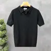 Camisa de malha de manga curta para verão masculina, camisa POLO estilo business, gola V slim fit, atacado transfronteiriço, toque de luxo leve