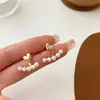 Brincos de Pérola em Forma de Coração Simples de Duas Formas Agulha de Prata Estilo Coreano Brincos de Temperamento Gentil e Único Brincos da Moda de Alta Qualidade