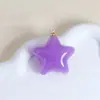 Colgante de estrella de cinco puntas de acrílico de 24 mm en color caramelo, hecho a mano, para llavero, bolso, accesorios de joyería al por mayor