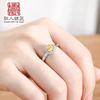 Anillo de Plata S925 Soporte Vacío Anillo de Boda para Mujer Anillo de Diamante Soporte Vacío Anillo de Topacio Azul Zirconia Cúbica Soporte Vacío 5*5