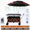 Carro de camping premium para picnics al aire libre con tablero de mesa, plegable y compacto, adecuado para uso en coche y montaje de puestos a gran escala