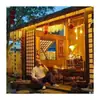 Villa de Madera con Techo de Paja de Moda Alojamiento Rural Paisajismo Patio Sala de Té Granja Madera Exterior Anticorrosión