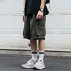 Shorts Cargo Lavados Batik Verão 2025 Masculino Marca Trendy Ins Soltos Retos Cinco Pontos Jovens Versáteis Calças de Meio