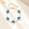 Pulseira de Aço Inoxidável com Flor Tridimensional de Trevo de Quatro Folhas, Elegante e Fashion, Acessório de Mão Fácil de Combinar, Joia de Mão 520 Atacado