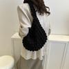 Bolso de Hombro Plegado Nube 2024 Nuevo Color Sólido Bolso de Hombro para Viajes Bolso Plegado Bolso de Compras Corazón de Chica Coreana
