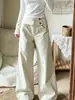 Diseño Estilo Coreano Americano Jeans de Pierna Ancha para Mujer Otoño 2026 Nuevos Sueltos de Cintura Alta Adelgazantes Rectos Hasta el Suelo Pantalones