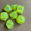 Set de 7 Piezas Dados Bicolor Poliédricos Juego de Mesa Set Cielo Estrellado Brillante Juego de Mesa Juego de Cartas Combinación Transfronteriza de Dados
