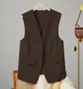 Colete Social para Mulheres 2025 Novo Elegante Roupa de Trabalho Estilo K Camada Interna Colete Jaqueta Social para Pessoas Baixas