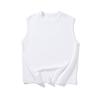 2024 Verão Masculino Sem Mangas Camiseta Esportes Base Colete Solto 200g Algodão Penteado Placa Leve Cor Sólida Colete