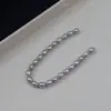 Produto semiacabado de pulseira de 17cm, contas cinzas tipo arroz de 6-7mm, pérolas naturais de água doce, contas soltas, materiais para artesanato DIY atacado
