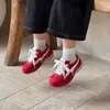 Tênis Casual Infantil Estilo Coreano Treinamento Alemão Sapatos Forrest Gump Primavera/Outono 2026 Novo Fecho Mágico Meninos e Meninas Tênis Esportivo Vermelho