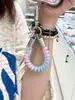 Corda de telefone arco-íris, corrente para celular, alça de telefone portátil de alta elasticidade, cordão de celular estilo simples, impressão de logotipo personalizada disponível