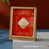 Marco de Fotos 3D con Lámina Dorada Atrae Riqueza Adorno de Escritorio Calabaza Dios de la Riqueza Bolsa de la Suerte Decoración de Escritorio Souvenir de Inauguración Reunión Anual Regalo