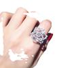 Zhen Rong AliExpress wish anillo de compromiso para mujer de oro blanco de 18 quilates chapado con circonita de simulación de rosa en forma de corazón con diamantes completos más vendido