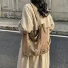 Bolsa de Lona Transfronteiriça Casual de Grande Capacidade para Mulheres 2026 Novo Estilo Versátil Simples Bolsa de Ombro Tendência Bolsa Tote