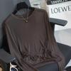 Camiseta de manga larga y cuello redondo de lana Tencel suave y cerosa de otoño temprano Pyrene Polt Step, ligera, para mujer