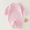 Mameleco para bebé con terciopelo de mousse de ácido hialurónico, estilo otoño e invierno, mameluco sin costuras para recién nacidos, prenda base para gatear para bebé