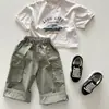 Pantalones Cargo Casuales para Niños 2026 Nuevas Llegadas Primavera/Verano Unisex Color Sólido Casual Versátil Cómodo Estilo Coreano Pantalones de Moda