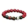 Pulsera de Arena Dorada Morada, Cuentas de Vidrio de Ceniza Fragante, Diseño DIY, Estampado en Caliente de los Cinco Elementos, Pulsera de Año de Nacimiento para Hombres y Mujeres, Cinabrio