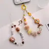 Lanyard para Teléfono Móvil Estilo Nuevo Niñas Lindo Felpa Estampado de Leopardo Estrellas Accesorios Abalorios Hechos a Mano Exquisita Cadena Portátil Estilo Corto