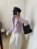 Camisa Simples de Lã com Base Estilo Japonês 6 para Mulheres, Nova Coleção de Outono, Malha Versátil Solta com Gola Redonda e Mangas Longas