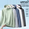 2026 Verano Nuevo Estilo Malla de Seda Hielo Pesca Exterior Delgado con Capucha Holgado Manga Larga Secado Rápido Transpirable Protección Solar Ropa para Hombres
